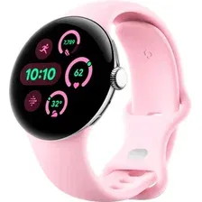 Умные часы Google Pixel Watch 3 41 мм (полированное серебро/розовый кварц, спортивный силиконовый ремешок)