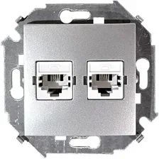 Розетка компьютерная Simon 1591590-033 (алюминий)