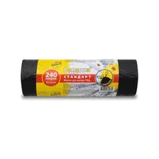 Пакеты для мусора с завязками РОМАШКА Стандарт [120 л] (ЗВС-120/10/12/Ч)