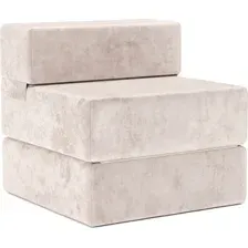 Бескаркасное кресло-кровать Mebel-Ars Алерия (велюр бежевый Plush OWV-33)