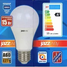 Лампа PLED-LX A60 15w E27 5000K Jazzway
