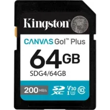 Карта памяти Kingston Canvas Go Plus G4 SDXC UHS-I Class U3 V30 64GB (SDG4/64GB)