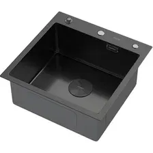Кухонная мойка ARFEKA Eco AR 500500 POP-UP BLACK PVD NANO DECOR VOLCANIC ROCK