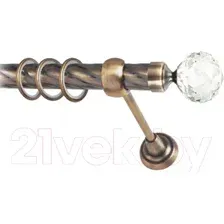 Карниз для штор Lm Decor Кристал 130 1р витой (антик, 1.8м)