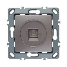 Розетка компьютерная RJ45 LEIDEN ELECTRIC Steen алюминий (806104)