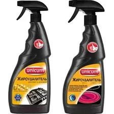 Средство для кухни Unicum Спрей Жироудалитель Для стеклокерамики + Для плит и духовок (2x500 мл)