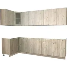 Готовая кухня Интерлиния Мила 12x28 без столешницы (дуб белый/дуб серый)