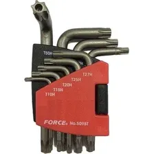 Набор ключей Torx Т10Н-Т50Н c отверстием 9 предметов FORCE