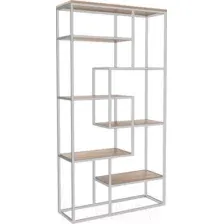 Стеллаж Hype Mebel Зиг-Заг-2 120x200 (белый/дуб галифакс натуральный)
