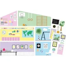 Аксессуары для кукольного домика Lundby Обои для школы LB-60501500
