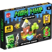 Конструктор магнитный Unicon Магнитные кубики. Мой мир T039 / 10576106 (48эл)