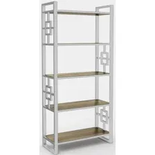 Стеллаж Hype Mebel Квадро 50x170 (белый/дуб галифакс олово)
