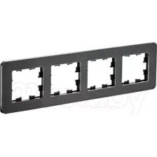Рамка для выключателей и розеток IEK Brite BR-M42-M-21-K02 (металл/черный)