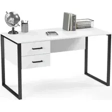 Стол Soma Slava 135x66 (белый/черный)