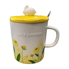 Кружка MUG-458 с ложкой и крышкой 420мл 12х9,5х12,2см цвет МИКС, керамика