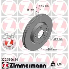 Тормозной диск ZIMMERMANN 320.3806.20 вентилируемый , передняя ось