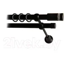 Карниз для штор Lm Decor Имидж 116 2р гладкий 25/19мм (черный матовый, 3.6м)
