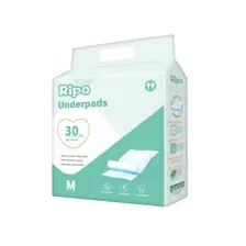 Пеленки одноразовые впитывающие RIPO, М (60х45 см), 30 шт+товарный чек