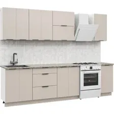 Готовая кухня Mio Tesoro Софти-220 без столешницы (белый/кашемир)