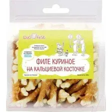 Лакомство для собак Dog Fest Филе куриное на кальциевой косточке 500 г