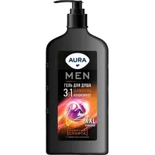 Шампунь-гель для душа Aura Men 3 в 1 Энергия Спорта флакон/дозатор (750мл)