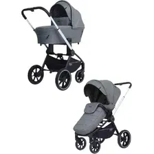 Универсальная коляска Rant MOWbaby Zoom PU (2 в 1, silver grey)