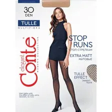 Колготки женские Conte Elegant Tulle, 30 den, nero, размер 2