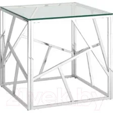 Журнальный столик Stool Group Арт Деко 55x55 EET-015 (прозрачное стекло/сталь серебристый)
