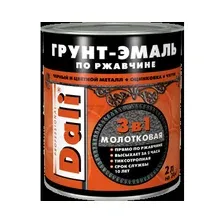 Грунт-эмаль алкидная DALI молотковая по ржавчине 3 в 1 серебристый 2 л