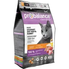 Корм Probalance Cat Gourmet diet Adult Beef & Rabbit для кошек 400 г