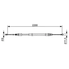 Трос ручного тормоза BOSCH 1 987 482 409 сзади , 1