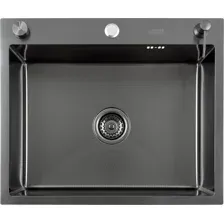 Кухонная мойка Futur FK 5550 Eco Embossing Pop-up Econom (Black Nano)