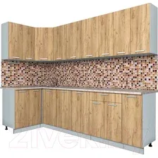 Готовая кухня Интерлиния Мила Лайт 1.2x2.7 (дуб золотой)
