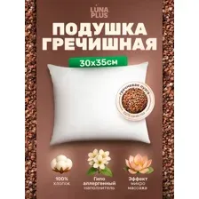 Подушка 30 см х 35 см с гречневой лузгой и можжевельником