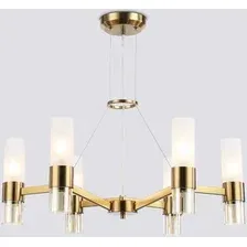 Подвесная люстра Ambrella light LH55114/6 BS/FR/TI (латунь/белый матовый/янтарь)