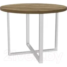 Обеденный стол Hype Mebel Раунд раздвижной 80x80 (белый/дуб галифакс олово)