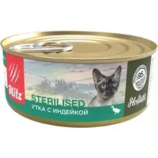 Влажный корм для кошек Blitz Pets Holistic Утка с индейкой Мясной паштет / 4127 (100г)