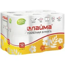 Туалетная бумага Laima 128718 (12рул, белый)