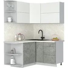 Кухонный модуль Интерлиния Мила Матте 1.5x1.4 А (белый/керамика/опал светлый)