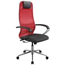 офисное компьютерное кресло Metta SU-BP-8 CH, черный/красный