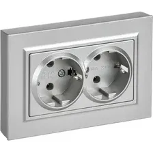 Розетка IEK Brite BR-R27-16-K47-F (алюминий)