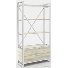 Стеллаж Hype Mebel Стандарт Люкс 50x200 (белый/древесина белая)