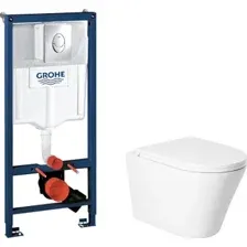 Унитаз подвесной Saniteco KW-9005W + GROHE Rapid SL 38721001