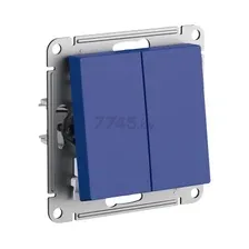 Выключатель двухклавишный проходной скрытый SYSTEME (SCHNEIDER) ELECTRIC AtlasDesign аквамарин (ATN001165)