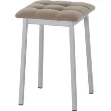 Табурет AMC Comfort 7К5.17 (кожзам, капучино/серебристый)