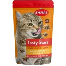 Лакомство для кошек Sanal Tasty Stars Liver / 3880SC (40г)