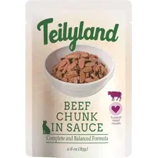 Влажный корм для кошек Teilyland Кусочки с говядиной в соусе (85г)