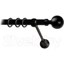Карниз для штор Lm Decor Шар большой 059 1р гладкий 25мм (черный матовый, 4м)