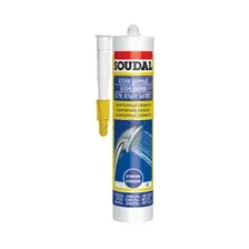 Герметик силиконовый SOUDAL Кухни и ванные санитарный бесцветный 280 мл (105897)