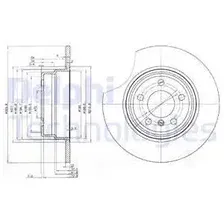 Тормозной диск DELPHI BG3629 полный , задняя ось
